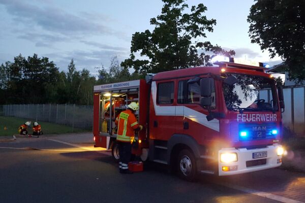 Das TSF-W bei einem Ausbildungsdienst zur Brandbekämpfung am Biberweg